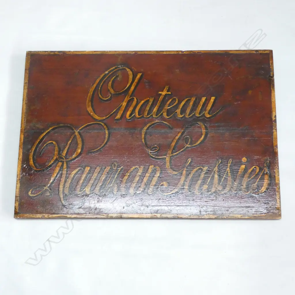 HAND PAINTED SIGN 'CHATEAU RAURAN GASSIES' 420x610mm Image 1++