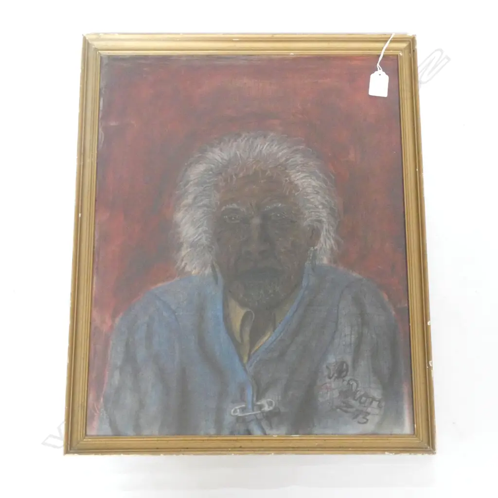 OIL & OIL STICK ON BOARD 'OLD MAORI LADY WHANGAREI' BY VP PIORE 490 X 380MM Image 1++