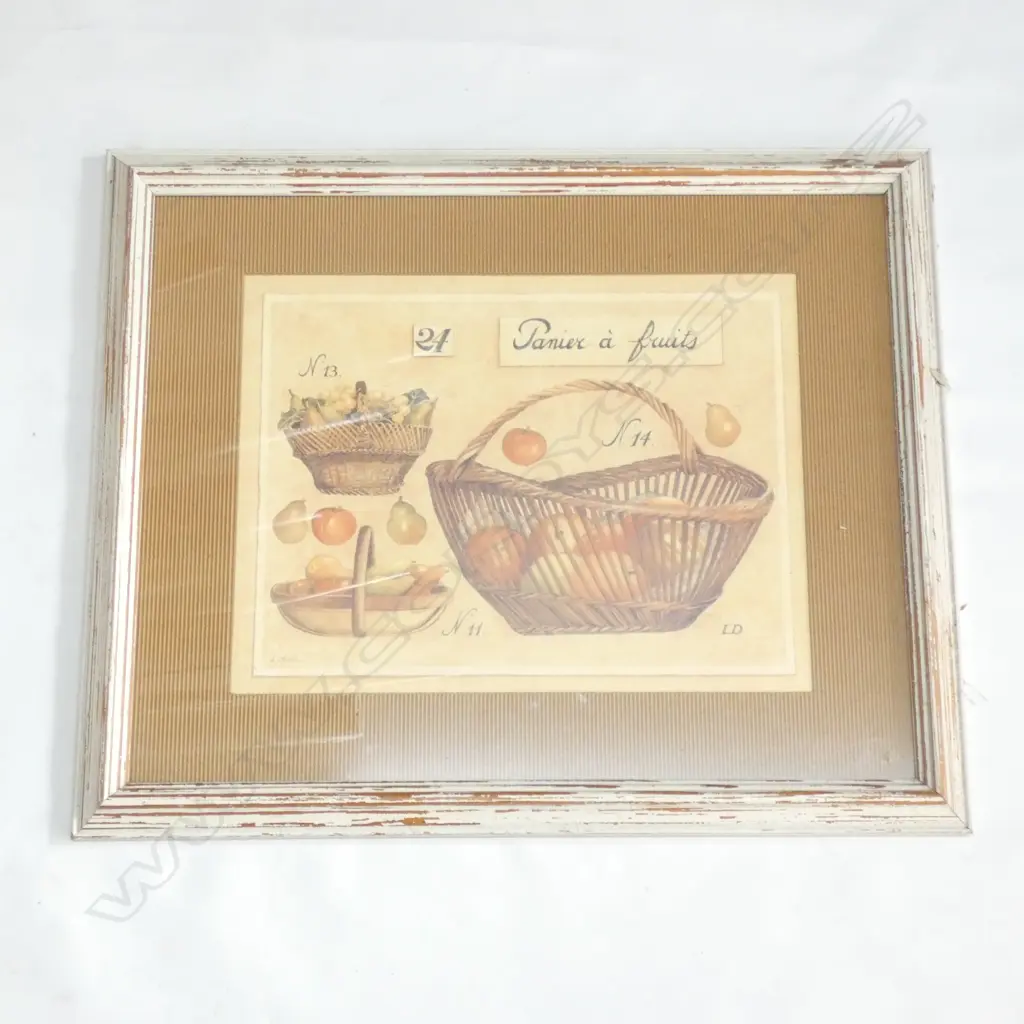 FRENCH BASKET OF FRUITS PRINT 285x375mm Image 1++
