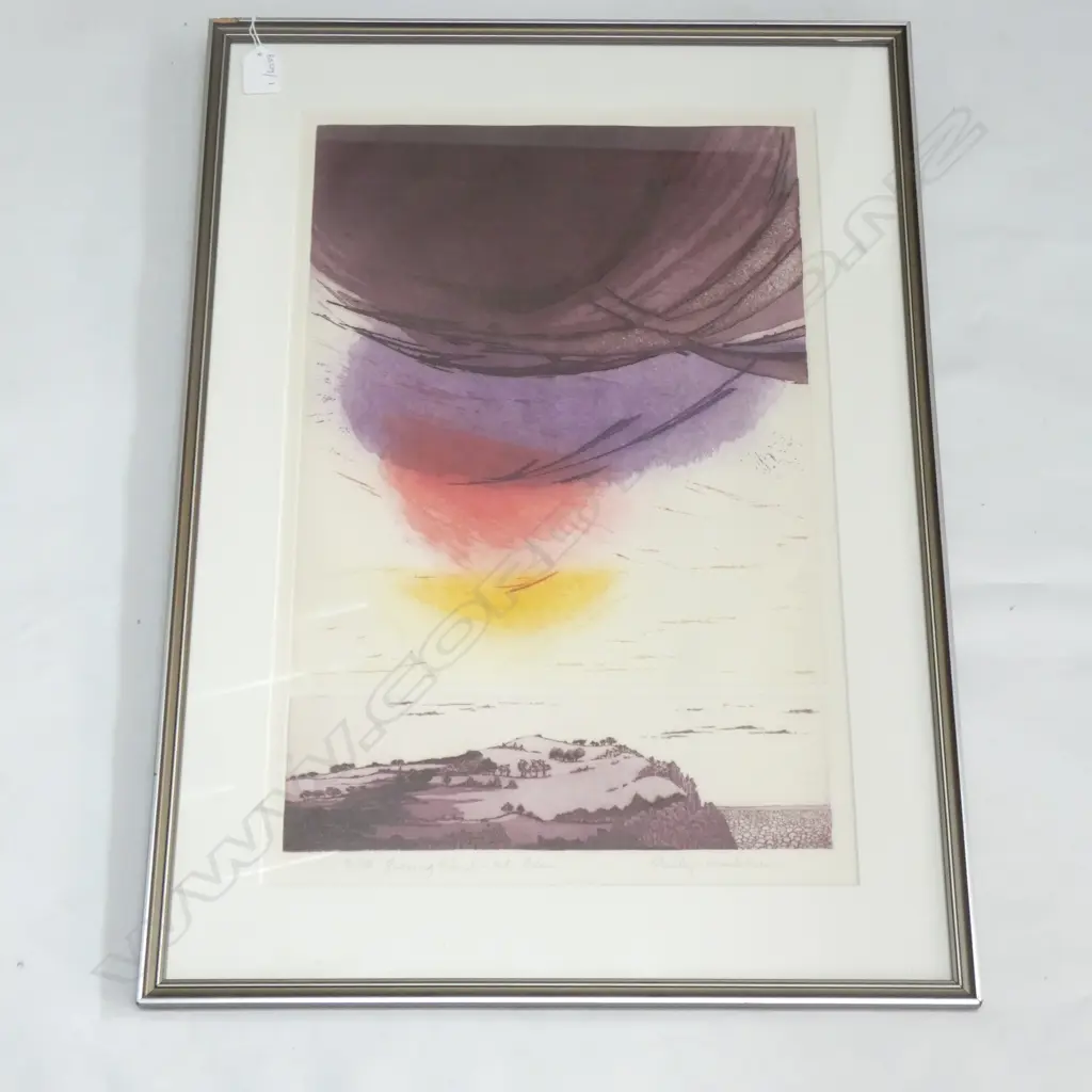 SHIRLEY MARKHAM 'EVENING CLOUD, MT EDEN' SCREEN PRINT 31/50 530x345mm Image 1++