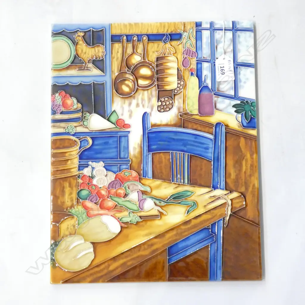 LARGE GLAZED INTERIOR SCENE CERAMIC TILE 355x280mm Image 1++