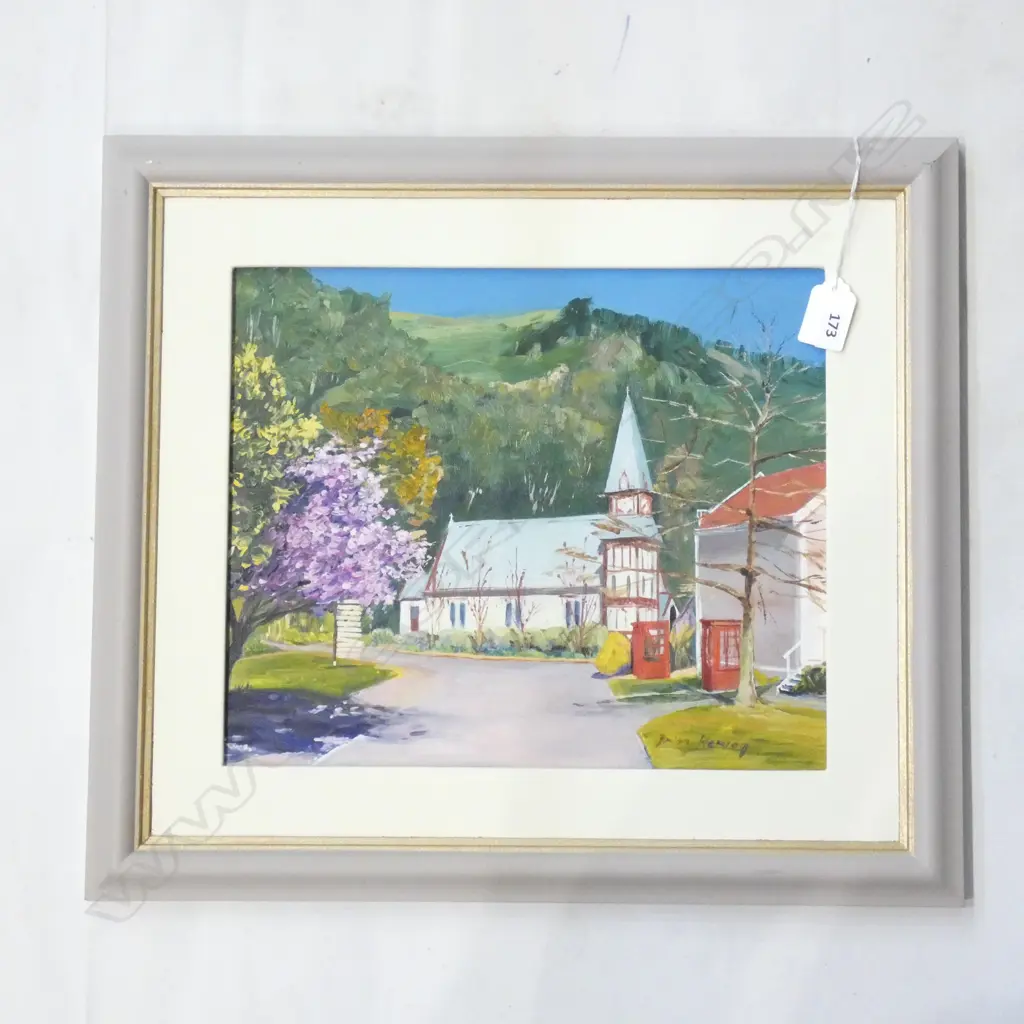 BRIAN HARVEY OIL 'SPRING AT FOUNDERS PARK NELSON' 255x305mm Image 1++
