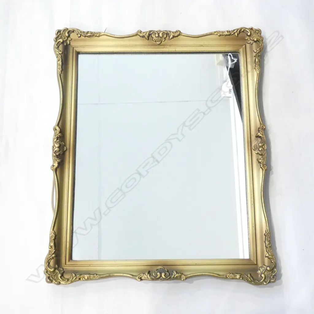 GILT FRAMED WALL MIRROR 590x500mm Image 1++