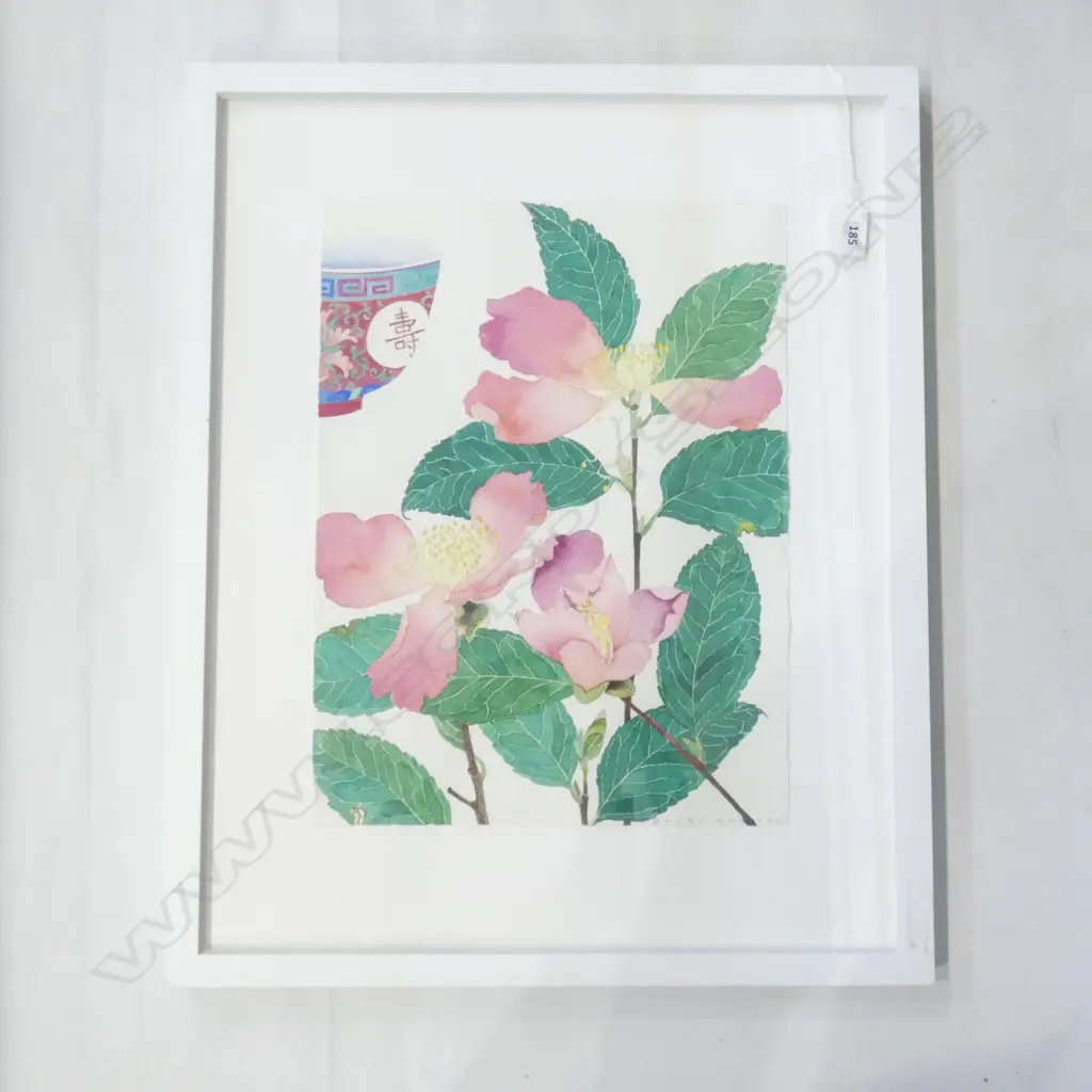GABBY MALPAS W/C 'CAMELIA & TEA BOWL' FINE QUALITY 380x285mm Image 1++