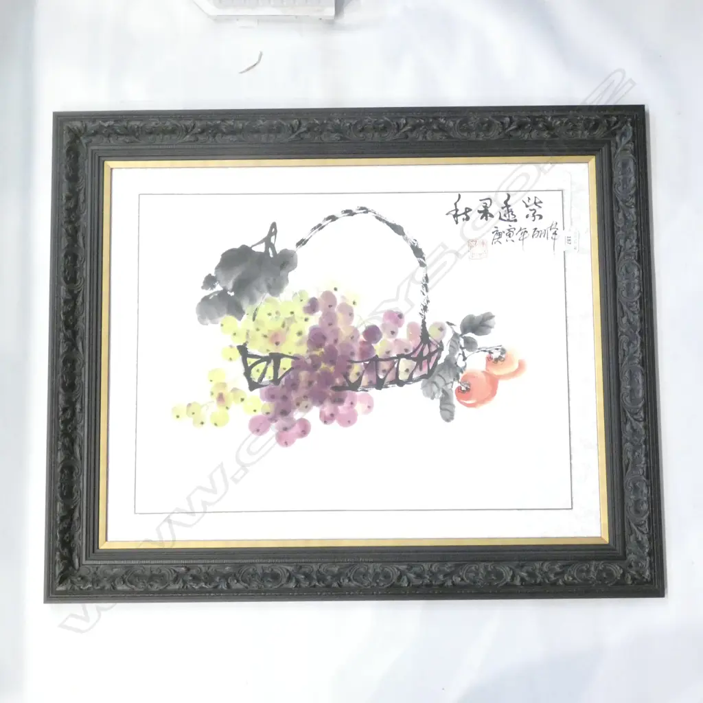 CHINESE STILL LIFE W/C SIGNED 460x620mm FRAMED Image 1++