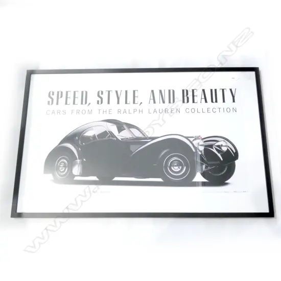 LARGE FRAMED PRINT 'SPEED, STYLE & BEAUTY' 670mmx1070mm