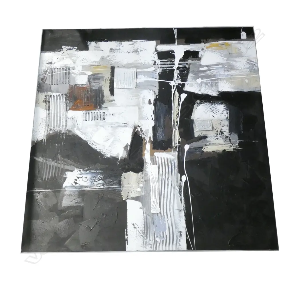 LARGE CONTEMPORARY MIXED MEDIA ON CANVAS 1000x1000mm Image 1++