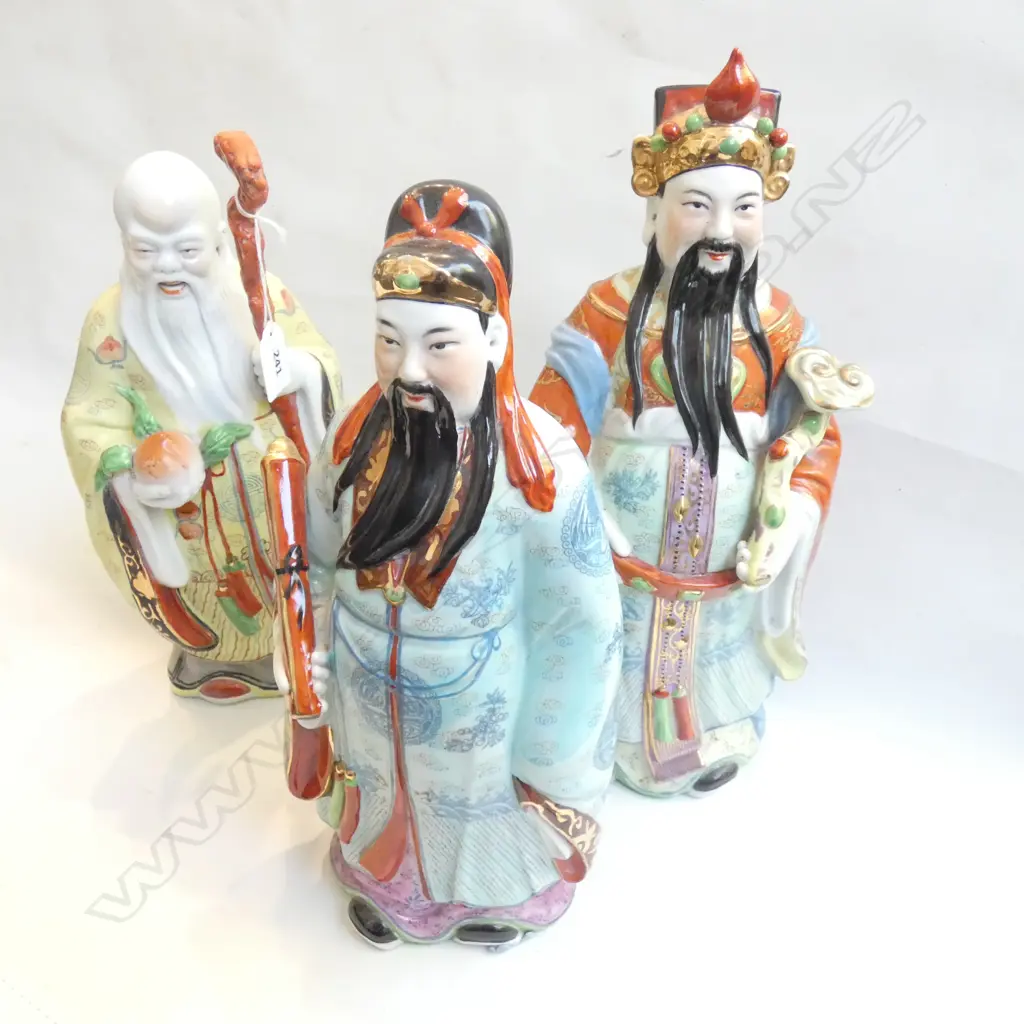 3 CHINESE WISEMEN FIGURES H.360mm Image 1++