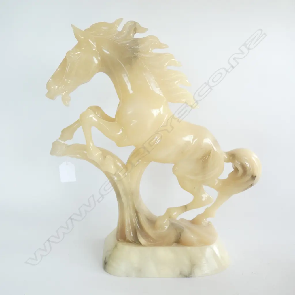 LG MARBLE HORSE FIGURINE H. 370MM Image 1++