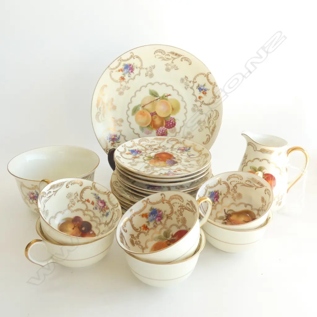 21 PCE CZECH TEA SET; 6 TRIOS, PLATE, MILK & SUGAR Image 1++