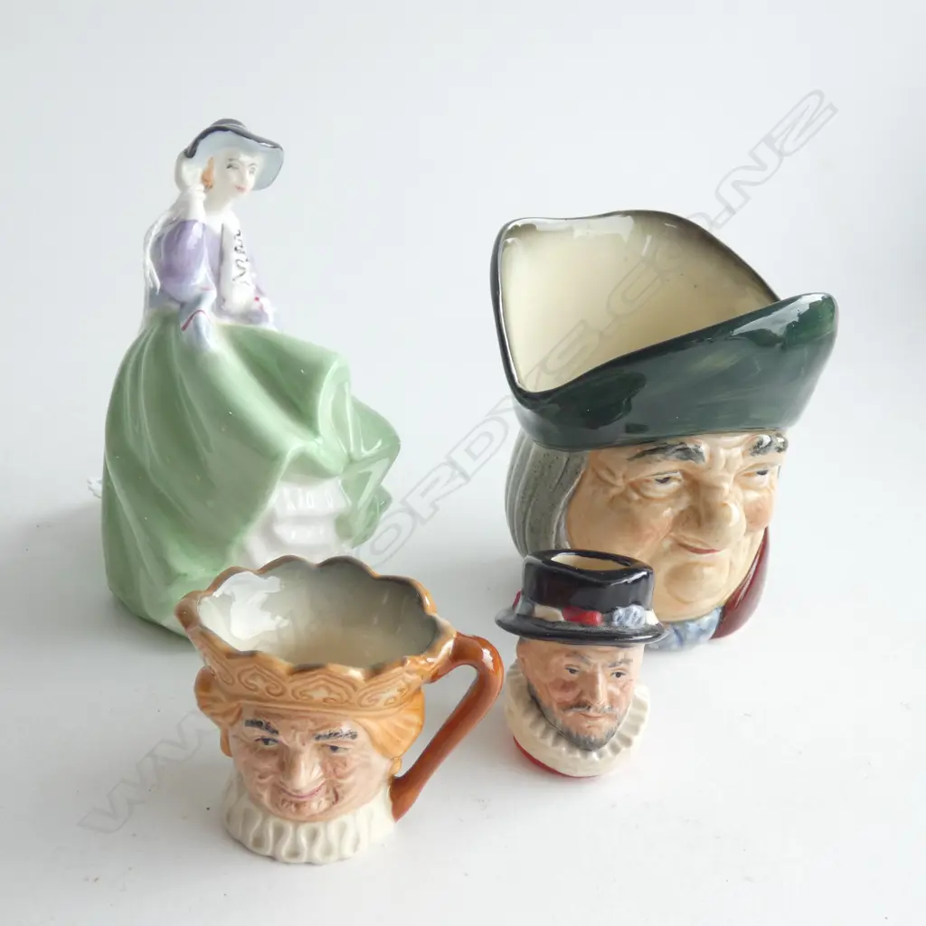4 PCES R/DOULTON; TOP O' THE HILL, TOBY PHILPOTTS, 2 MINI TOBIES Image 1++
