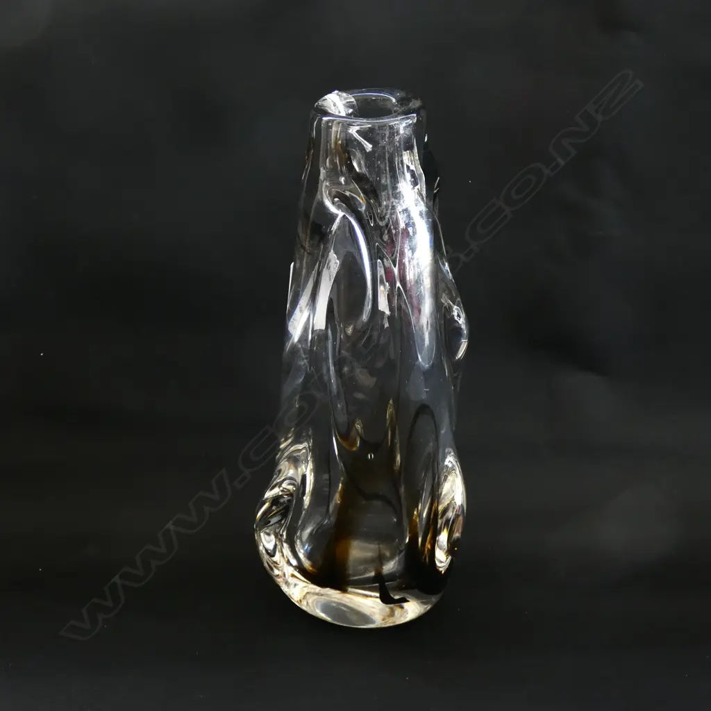 (19782) HEAVY ART GLASS SCULPTURED VASE H. 240MM Image 1++