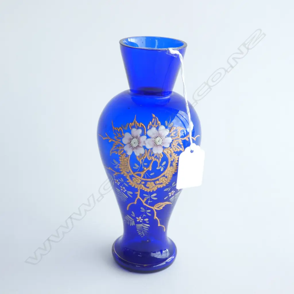 (16144) VENETIAN COBALT BLUE & GOLD VASE H. 195MM Image 1++