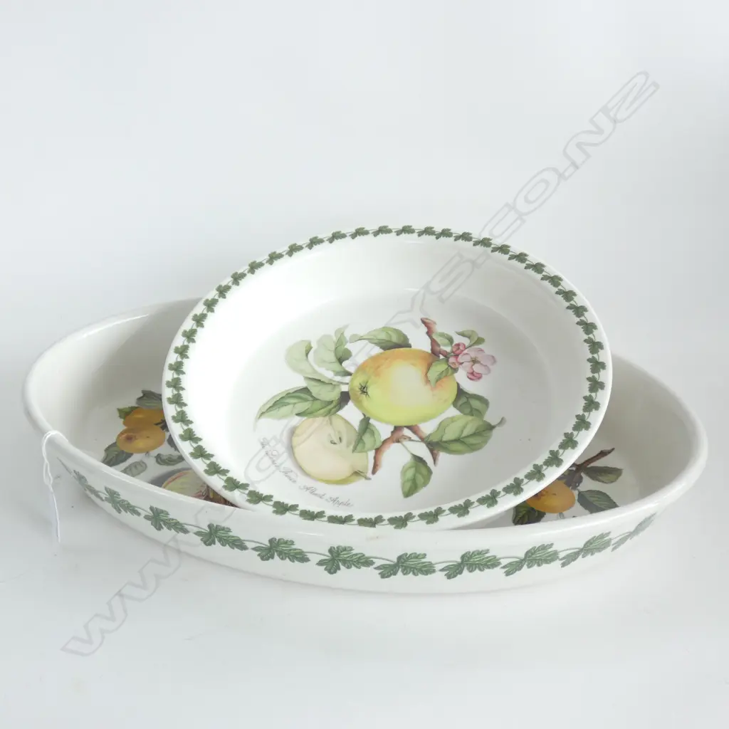 LG OVAL PORTMEIRION POMONA OVEN DISH  (410 X 260MM) & PIE DISH (DIA  260MM) Image 1++