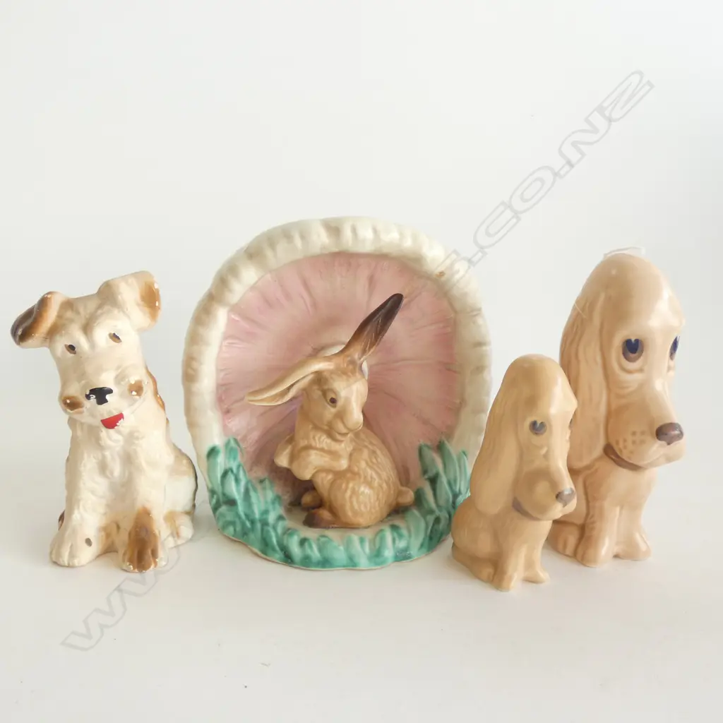3 PCES SYLVAC; 2 DOGS & BUNNY H.140mm + SCOTTIE Image 1++