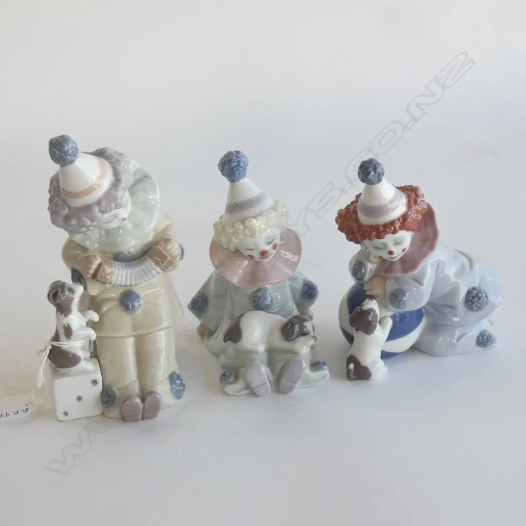 3 LLADRO CLOWNS H.145mm Image 1++