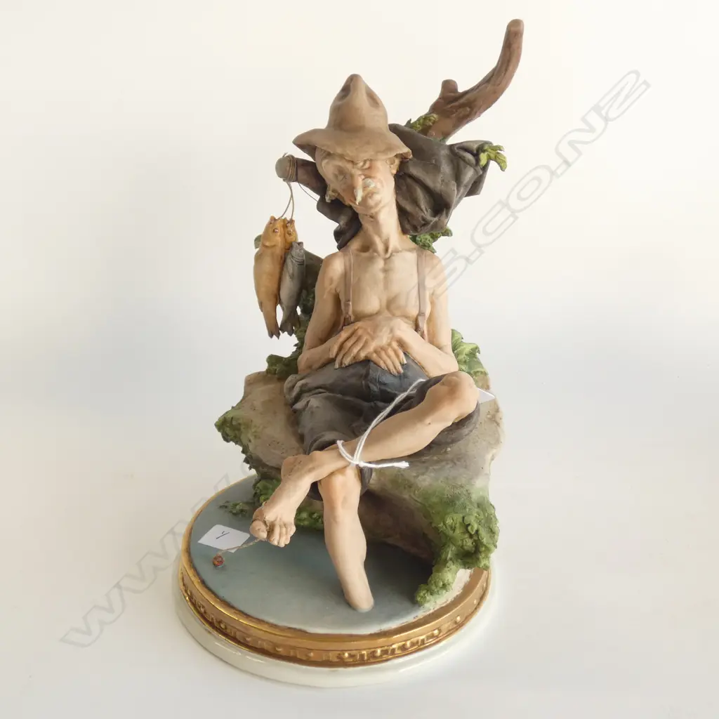 CAPODIMONTE SLEEPING FISHERMAN FIGURINE H.250mm Image 1++
