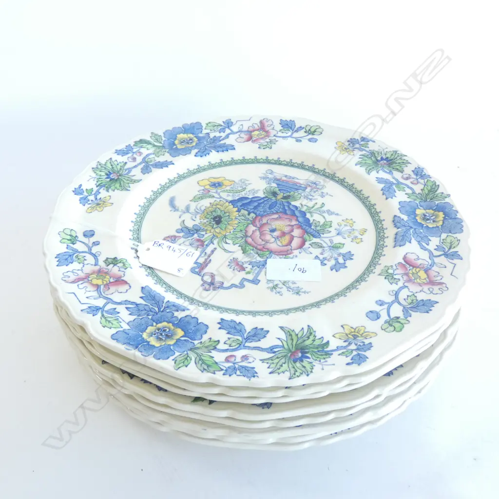 8 MASONS STRATHMORE DINNER PLATES 265mm dia Image 1++