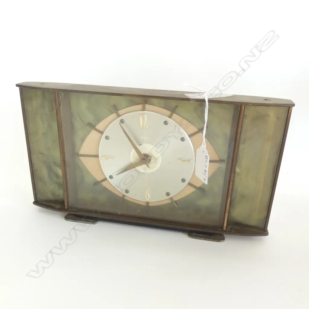 MID CENTURY ENGLISH MANTLE CLOCK W.280mm Image 1++