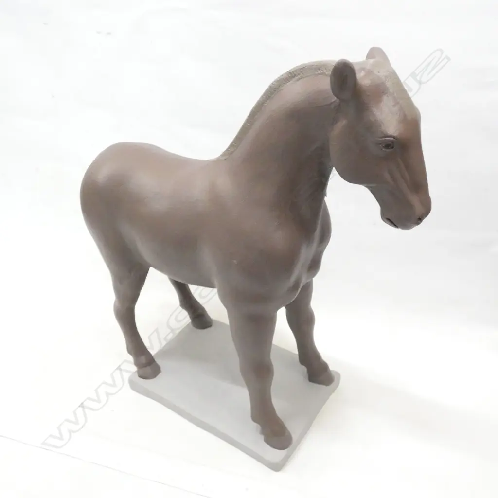 PAINTED PLASTER HORSE FIGURE H.520mm Image 1++