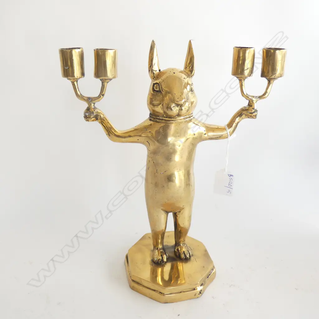 BRASS RABBIT CANDLEHOLDER H.280mm Image 1++