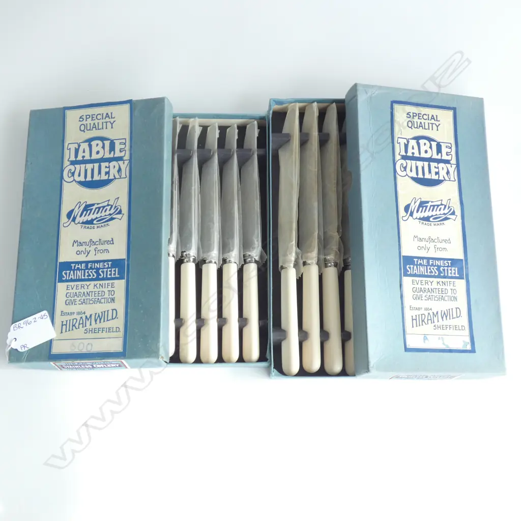 2 BOXES 6 MUTUAL HIRAM WILD SHEFFIELD KNIVES  Image 1++