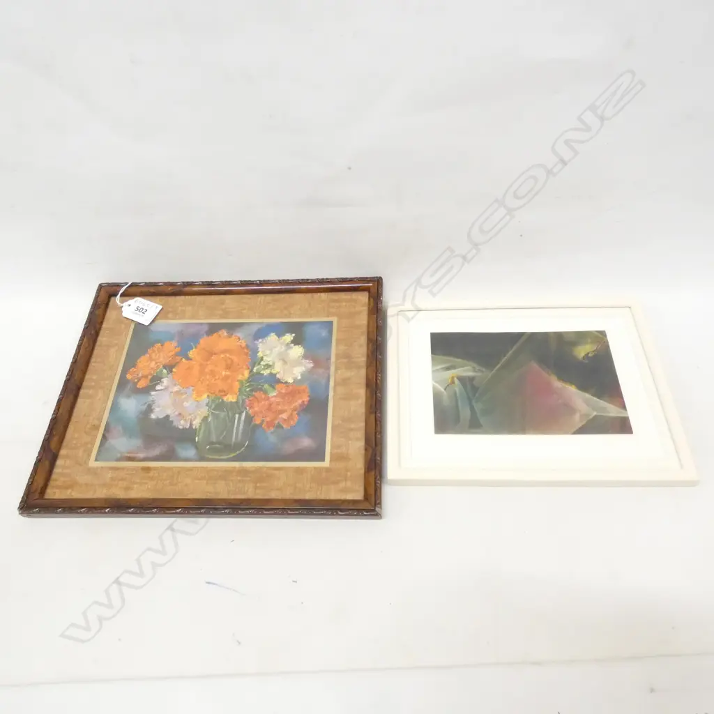 2 ARTWORKS; EDWARDS + JOHANN / FLORAL PRINT Image 1++
