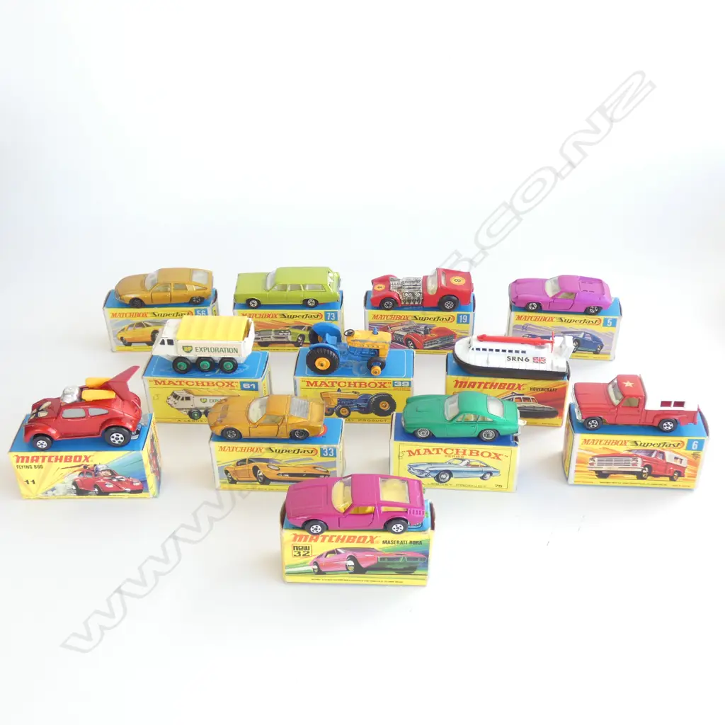BOX 12 ASST MATCHBOX SUPERFAST CARS - ALL IN ORIGINAL BOXES Image 1++
