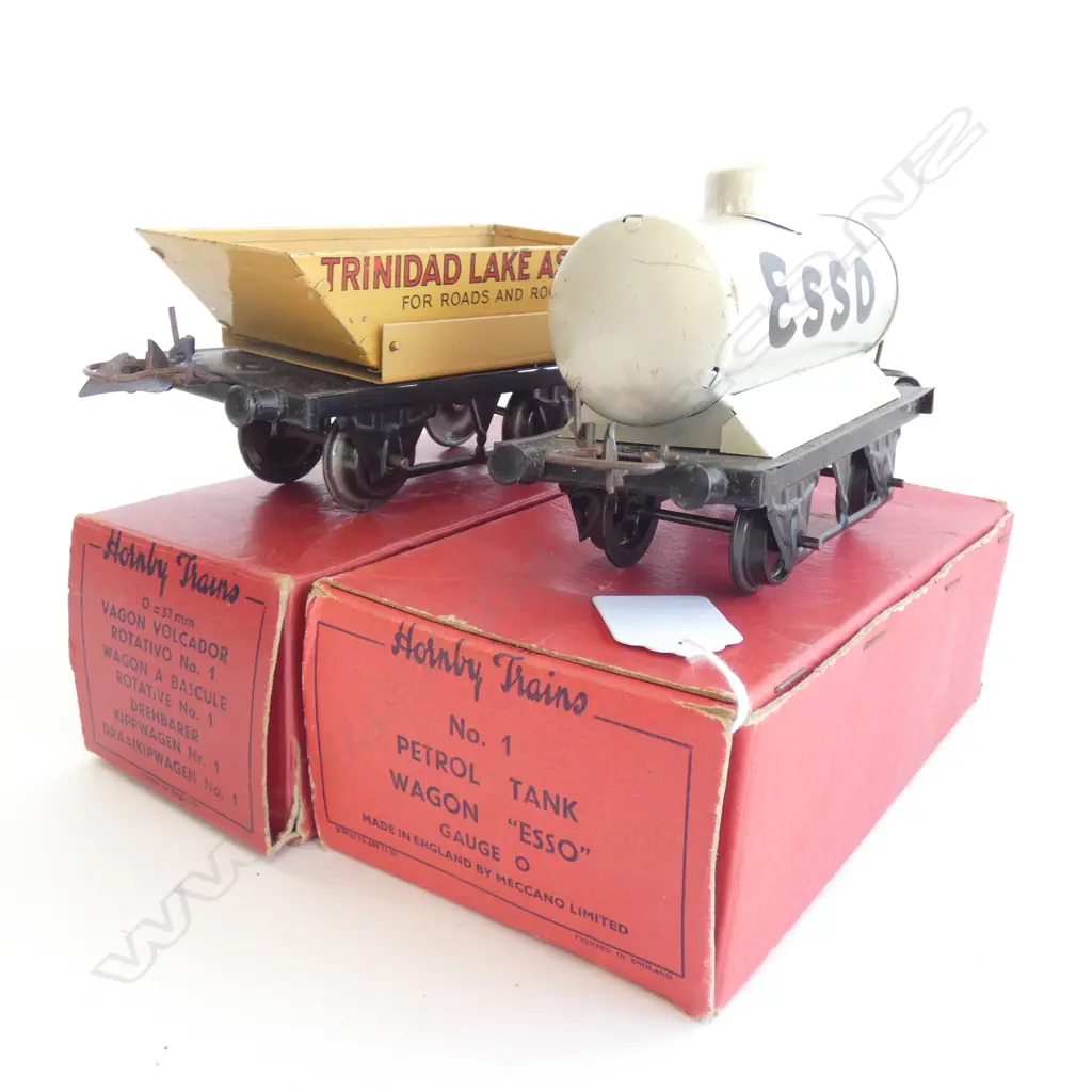 HORNBY NO 1 ROTARY TIPPING WAGON & ESSO PETROL TANK WAGON - BOTH IN ORIGINAL BOXES Image 1++