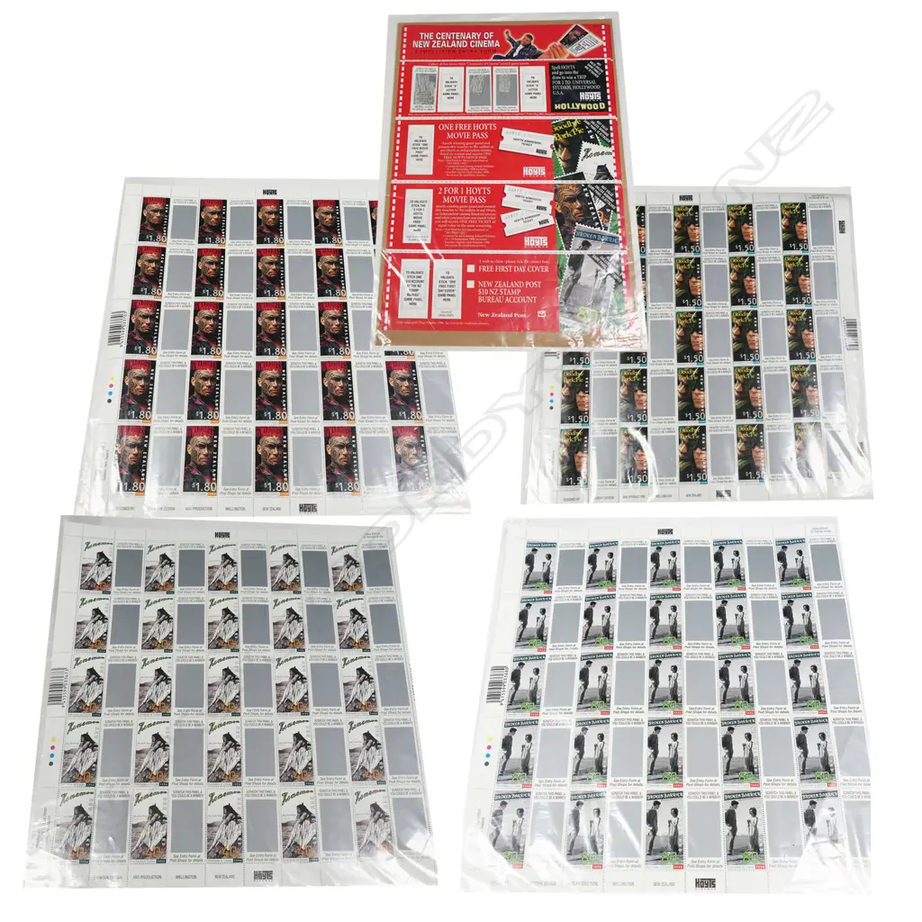5 SHEETS OF NZ CINEMA STAMPS Image 1++