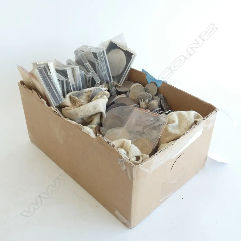 ASST. NZ & WORLD COINS + MONEY BAGS ETC Image 1++