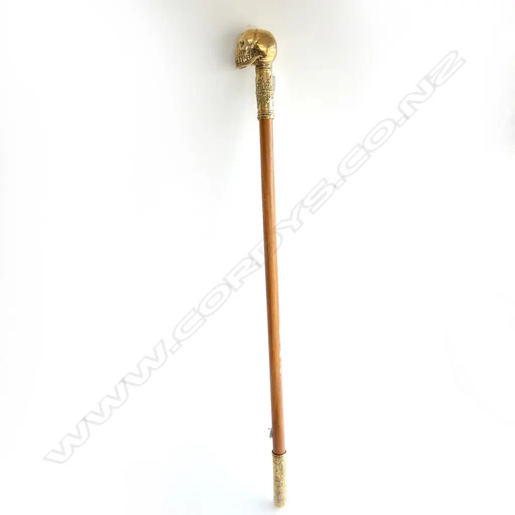 BRASS SKULL WALKING STICK L.1000mm Image 1++