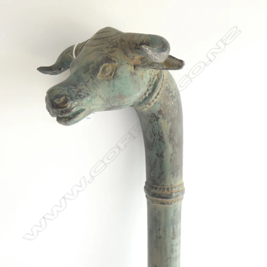 BRASS BULL HEAD WALKING STICK L.955mm Image 1++