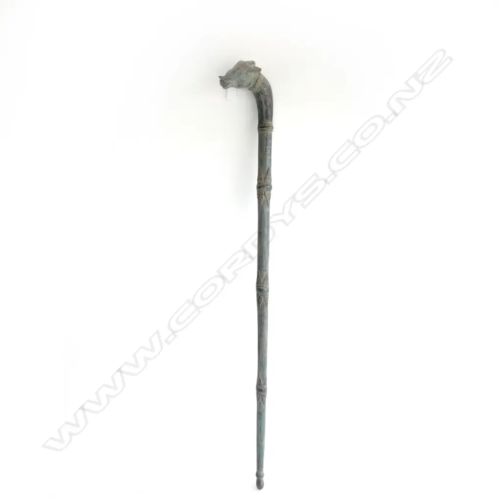 BRASS BULL HEAD WALKING STICK L.955mm Image 1++