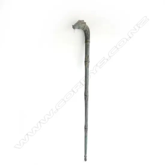 BRASS BULL HEAD WALKING STICK L.955mm