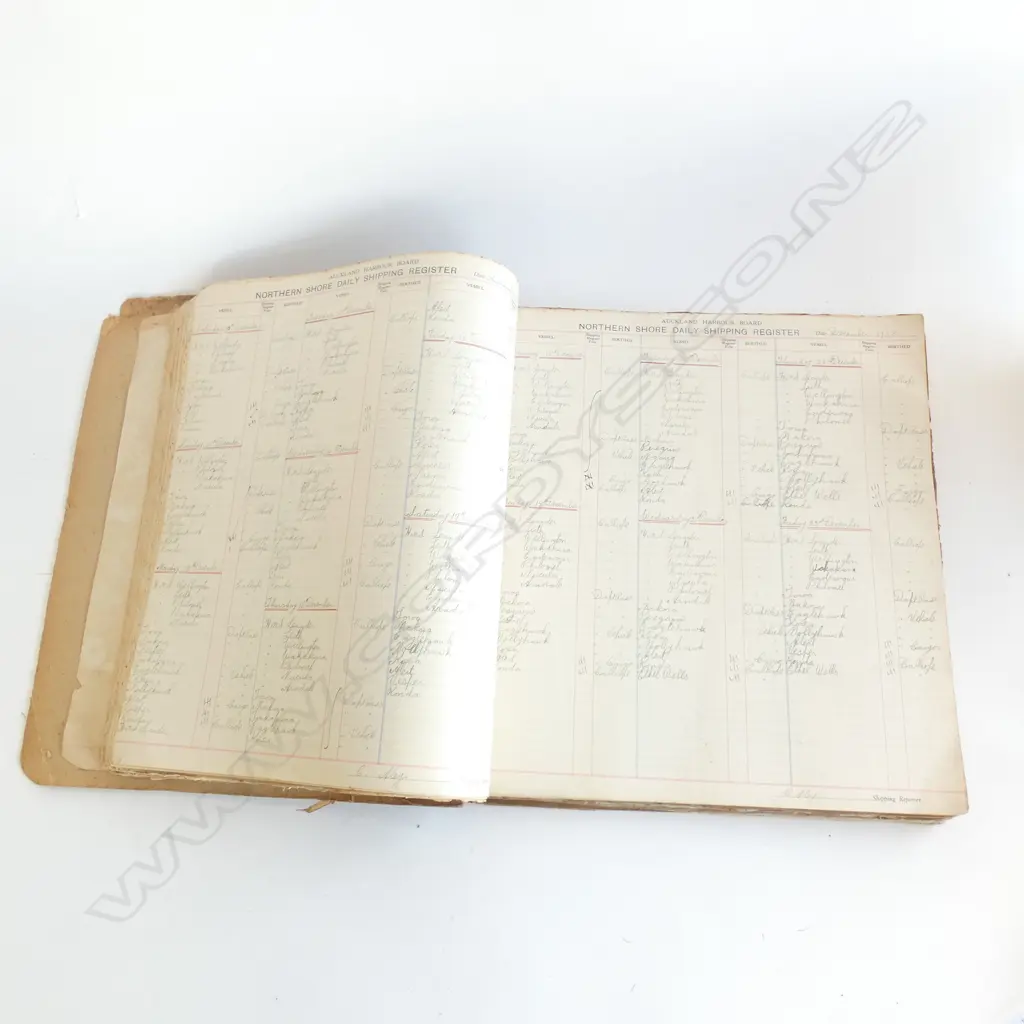 OLD AUCKLAND HARBOUR BOARD DAILY SHIPPING REGISTER BOOK - LAST ENTRY 1941 Image 1++