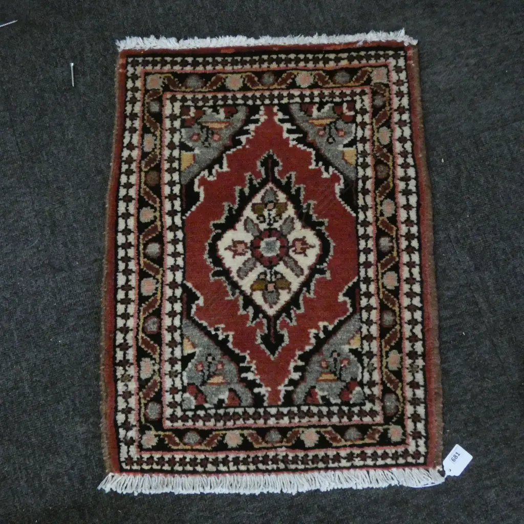 #9M PERSIAN HAMADAN HAND KNOTTED RUG 58 X 44 CM Image 1++