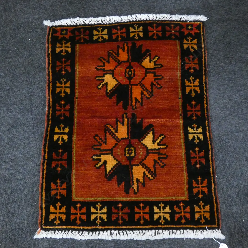 #89C PERSIAN HAMADAN HAND KNOTTED RUG 72 X 53 CM Image 1++