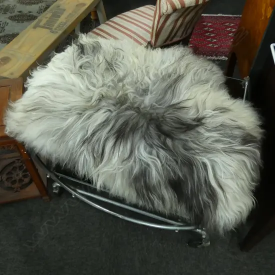 GRAY ORGANIC ICELANDIC SHEEPSKIN L.1050mm