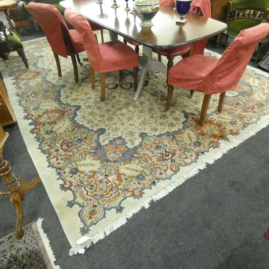 LARGE HANDKNOTTED RUG SOME FAULTS/INSECT DAMAGE 4000 X 3000mm