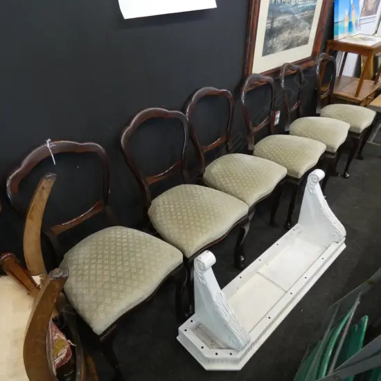 6 VICTORIAN STYLE BALLOON BACK CHAIRS