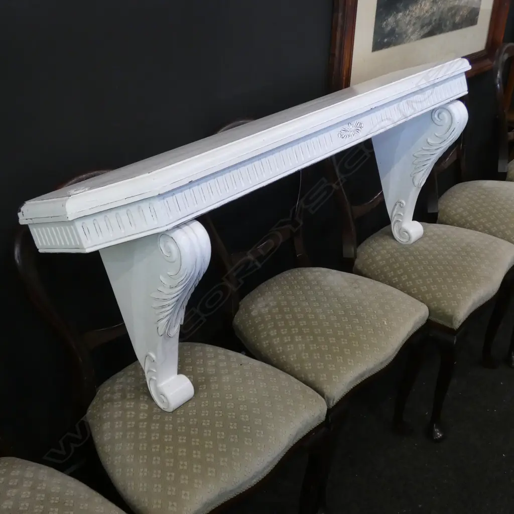 LARGE WHITE PAINTED KAURI SHELF W.1220mm Image 1++