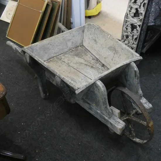 RUSTIC OLD WOODEN WHEELBARROW L.1500mm