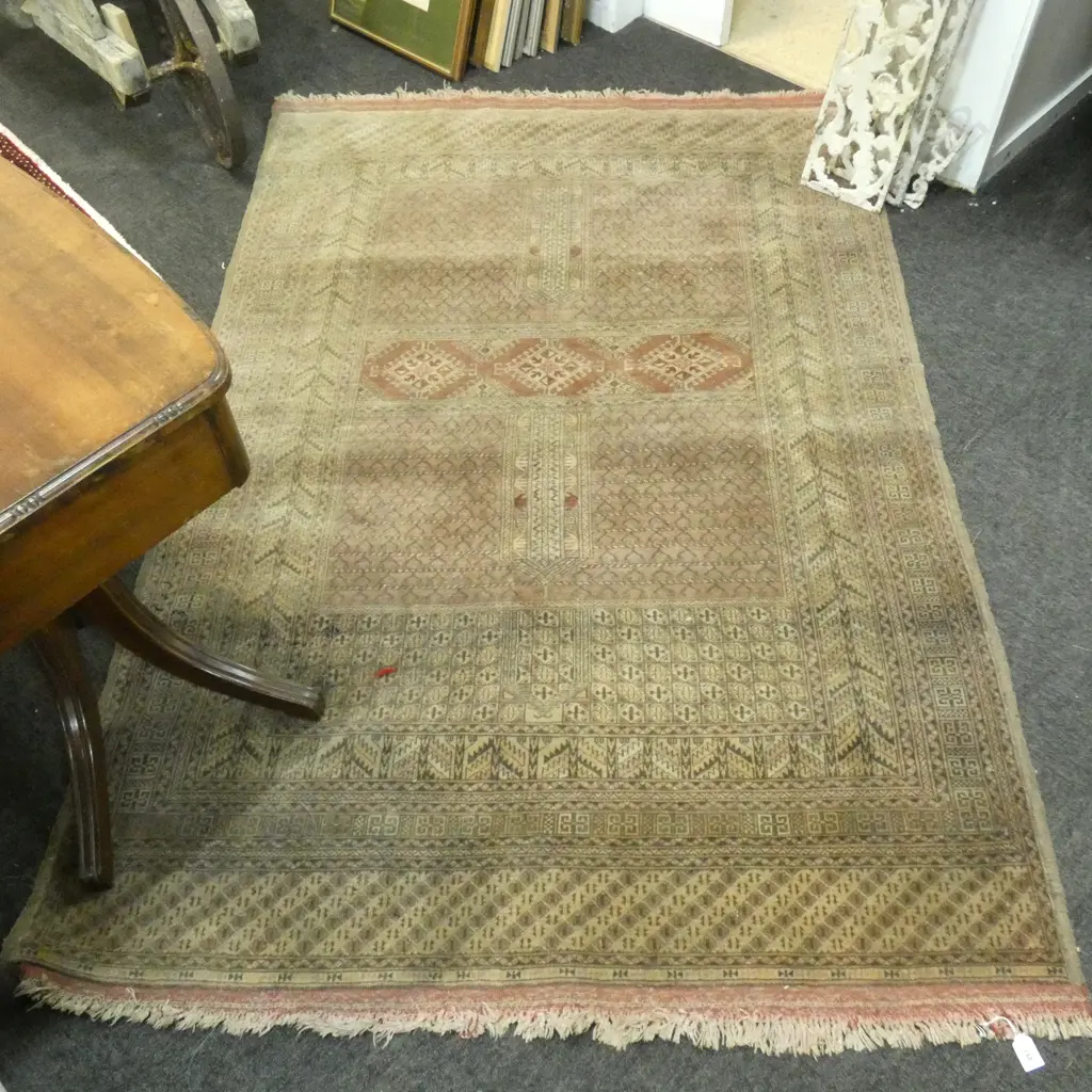 FINE PERSIAN HANDKNOTTED RUG SOME FADING AND INSECT DAMAGE 1900 x 1240mm Image 1++