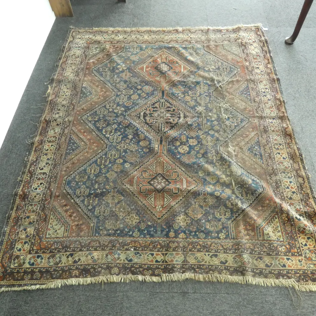 ANTIQUE PERSIAN RUG FINELY KNOTTED SERIOUS FAULTS 2000 x 1630mm Image 1++