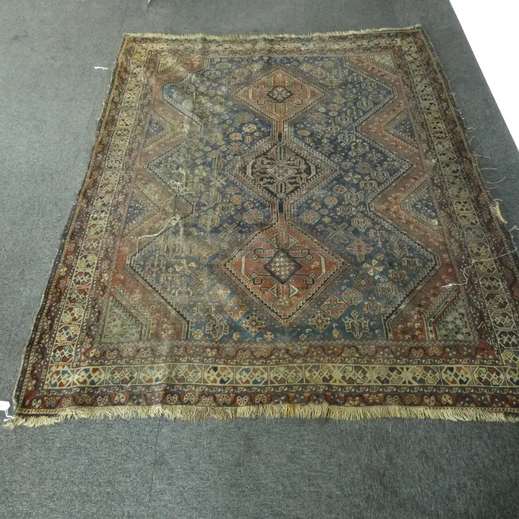 ANTIQUE PERSIAN RUG FINELY KNOTTED SERIOUS FAULTS 2000 x 1630mm Image 1++