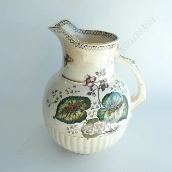 LG HILL POTTERY BEGONIA WATER PITCHER (19790) H.340MM - A/F