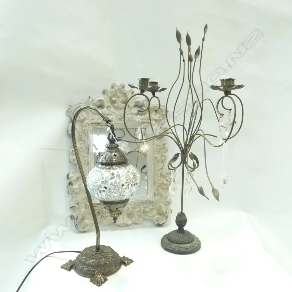 ORNATE DECORATIVE MIRROR H.500mm, MOROCCAN LAMP, CANDELABRAH Image 1++