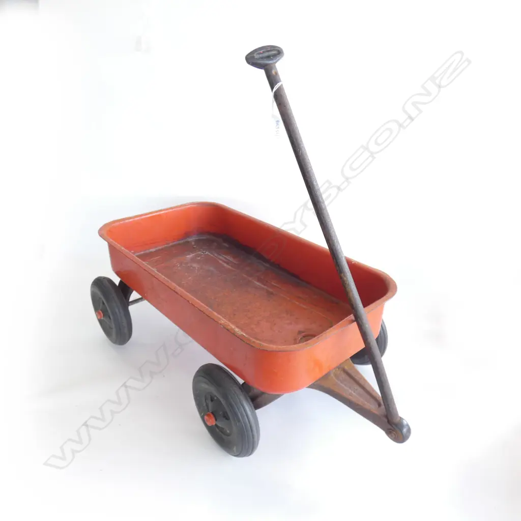 VINTAGE RED TOY CART L.640mm Image 1++