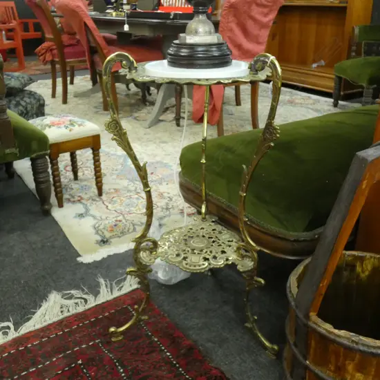 2 TIERED BRASS TABLE 